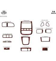 Meriç® Kia Clarus Ön Torpido Kaplama Maun 14 Parça 1998-2006 (Maun)