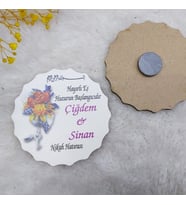 Hayaller Dükkanı 30 Adet Ahşap Buzdolabı Magnet Ucuz Nikah Hediyelikleri