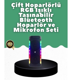 Yüksek Ses Güçlü Kablosuz Hoparlör Karaoke Mikrofonlu