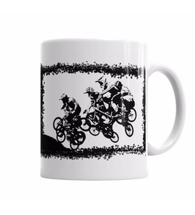 BMX RACING JUMP MOTORSİKLET Kupa Bardak Porselen