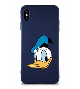 Apple iPhone XS Max Soft Premier Kapak Donald Duck-B Tasarımlı Silikon Kılıf - Lacivert (Şeffaf)
