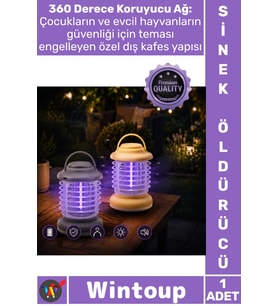 #Sineklik Taşınabilir Sessiz Güvenli 360° Korumalı Şarjlı Fener Şık Kamp Tipi UV Işıklı Sinek Kovucu