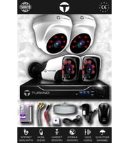TURKNO 4 Kameralı Pania 2 İç Kamera Set HDD'siz Full HD Gece Görüşlü Güvenlik Kamerası Sistemi