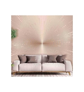 Dreamwall 3D Çizgili Işık Ağı Desenli Isı Ve Ses Yalıtımlı Sağlıklı Tekstil Duvar Kağıdı (Pudra)