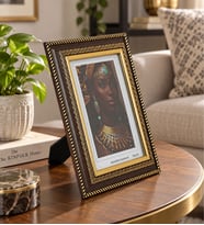 Antik Kahve Gold İşleme Detaylı Fotoğraf Çerçevesi – Klasik Dekoratif Tasarım 10x15