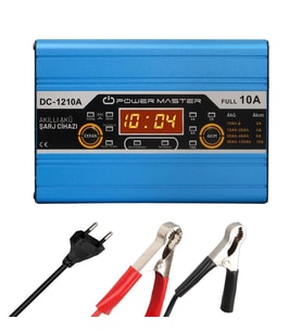 Powermaster PM-1210A 12 Volt Max 10 Amper LCD Ekranlı Akıllı Akü Şarj Cihazı