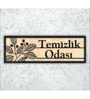 10x20 cm Temizlik Odası Yazılı Ahşap Yönlendirme