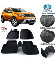 Dacia Duster Havuzlu 3D Paspas Niken Siyah 2018 Sonrası