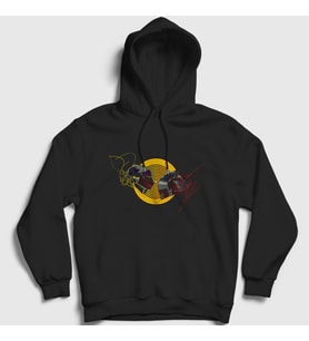 Presmono Unisex Siyah Vinly Daft Punk Kapüşonlu Sweatshirt 60407tt