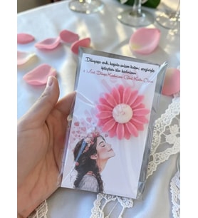 Mumelia Candles Zarif Papatya VI - Doğal Soya Hediyelik Mum - Pembe - 15 Adet