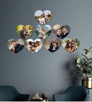 Kişiye Özel 8 Fotoğraflı Kalp Mdf Tablo