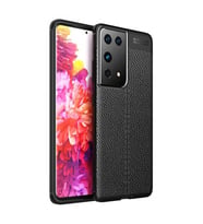 Samsung Galaxy S21 Ultra Deri Görünümlü Silikon Siyah