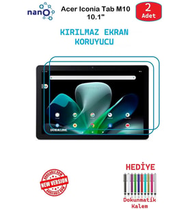 Acer Iconia Tab M10 10.1" İçin Nano Ekran Koruyucu 9h Esnek 2 ADET