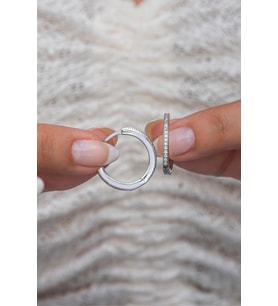 925 Ayar Gümüş Rodyumlu 20 mm Tamtur Halka Küpe