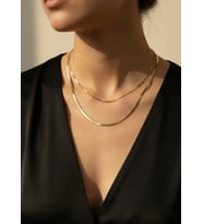 Çelik Gold 2'li Zincir İtalyan 2mm Kolye - 25-clkk261