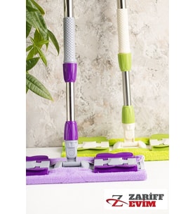 Sihirli Teleskobik Mikrofiber Mop ve Yedek Bez, Ayarlanabilir, Pratik Kullanım