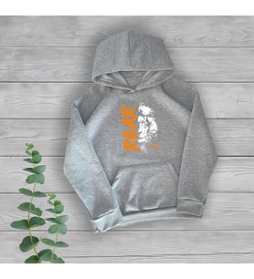 Roar Aslan Göğüs Baskılı Unisex Oversize Gri Sweatshirt