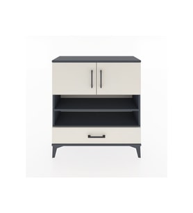 Arges Şifonyer 4 Raflı Tek Çekmeceli 2 Kapaklı 88x30x96 Antrasit-Aytaşı