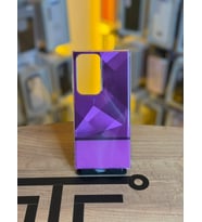 Samsung S23 Ultra Uyumlu Kristal Görünümlü Geometrik Desenli Parlak Kılıf (Pembe)