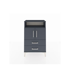 Arges Komodin 2 Raflı 2 Çekmeceli 2 Kapaklı 60x30x96 Antrasit-Antrasit