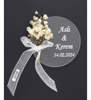 50 Adet 6cm İsimli Pleksi Magnet Söz Nişan Düğün Hediyesi Mod.2 (Karışık)