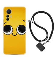 Xiaomi 12 Lite Kılıf Resimli Boyun Askılı İpli Desenli Silikon Series Yellow 1831