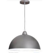 DEMET HABEK  MYLİGHTS GRİ İÇİ BEYAZ METAL SARKIT AVİZE 40 CM EN (Siyah)