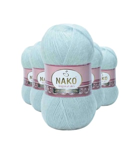 5 Adet Angora Lüks El Örgü İpi Saraylı Mint 10471
