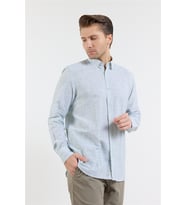 Açık Yeşil Uzun Kol Cepsiz Pamuk Casual Comfort Fit Gömlek 1004250127