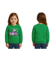 Unisex Kuromi Baskılı Çocuk Swaetshirt 3 İplik Şardonlu (Yeşil)