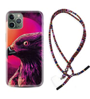 Apple iPhone 11 12 13 14 Pro Max Kılıf Boyun Asklı Rasta Silikon Red Eagle 1752