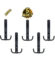 Noktalı Portmanto Vestiyer Askısı Metal Mat Siyah 5’li