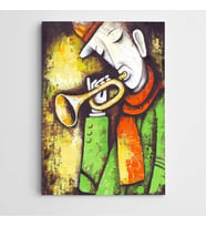 Müzisyen Trumpet Modern Sanat Kanvas Tablo