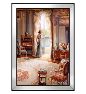 Manzara Temalı Kanvas Tablo 80 x 110 cm Aynalı Siyah Çerçeve