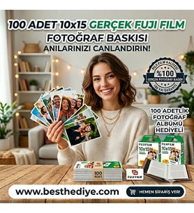 100 adet 10x15 resim+100 lü albüm hediyeli