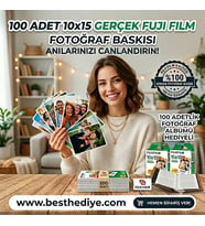 100 adet 10x15 resim+100 lü albüm hediyeli