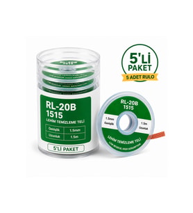 Rl-20b 1515 Lehim Emme Teli Lehim Temizleme Fitili 1.5mm 1.5m - 5'li Paket