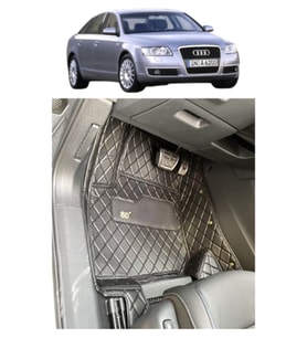 Audi A6 2005-2011 Arası Aracına Özel 8D Tek Katmanlı Havuzlu Paspas Takımı (Altın)