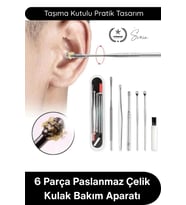 #KulakBakım Kulak Temizleyici Seti 6 Parça Paslanmaz Çelik Kulak Bakım Aparatı Metal Kir Temizleme K
