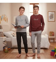 Genç Erkek Pamuklu 2 Adet 2'li Pijama Takımı AL009 V1, AL003 V1 BB2462