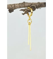 DKMN Gümüş Halkalı Çift Sallantılı Küpe 925 Ayar Gümüş Küpe (Gold)