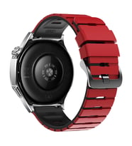Huawei Watch 5 / 4 / 3 Pro 22mm Kordon Double Soft Yumuşak Silikon Band STR-27 (Kırmızı-Siyah)