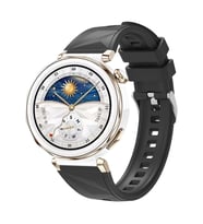 Lexroo Huawei Watch GT 5 Pro 42mm KRD-129 Silikon Kordon Strap Kayış - Siyah