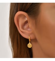 925 Ayar Gümüş Sekizgen Yüce Sezar Modeli Madalyon Küpe
