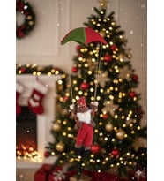 Yılbaşı Peluş Parasüt Figürler Noel Baba 35cm