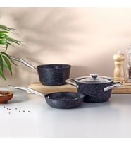 Fecra Starry 4 Parça Mini Granit Tencere Seti Metal Kulplu