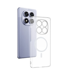 Redmi Note 14 Pro 4G Kılıf İnce Ve Sert Yapılı Şeffaf Magsafe Silikon Kapak RYC/London (Renksiz)
