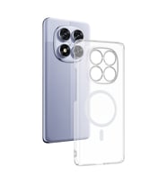 Redmi Note 14 Pro 4G Kılıf İnce Ve Sert Yapılı Şeffaf Magsafe Silikon Kapak RYC/London (Renksiz)