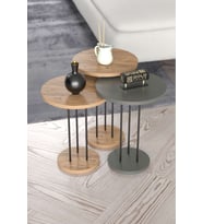 Metal Terra Zigon Ceviz Antrasit 3 lü