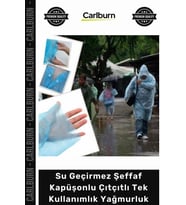 Özel Üretim Kullan At Standart Boy Su Geçirmez Şeffaf Kapüşonlu Çıtçıtlı Tek Kullanımlık Yağmurluk